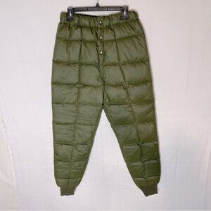 Vintage Pioneer Brand Sportswear Green Quilted Down Filled Snow Pants S